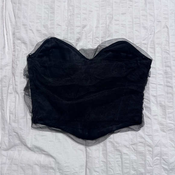 Zara Black Sheer Bustier Top - Picture 1 of 3